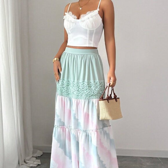 Multicolor Casual Women's Bohemian Holiday Skirt - Picture 5 of 6